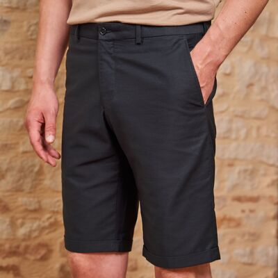 Pantalones cortos de piel de topo japonesa azul marino Maurice