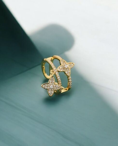Ring Jolene gold plated with zircons