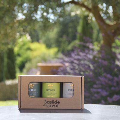 Entdeckungsbox - 3 aromatisierte Olivenöle