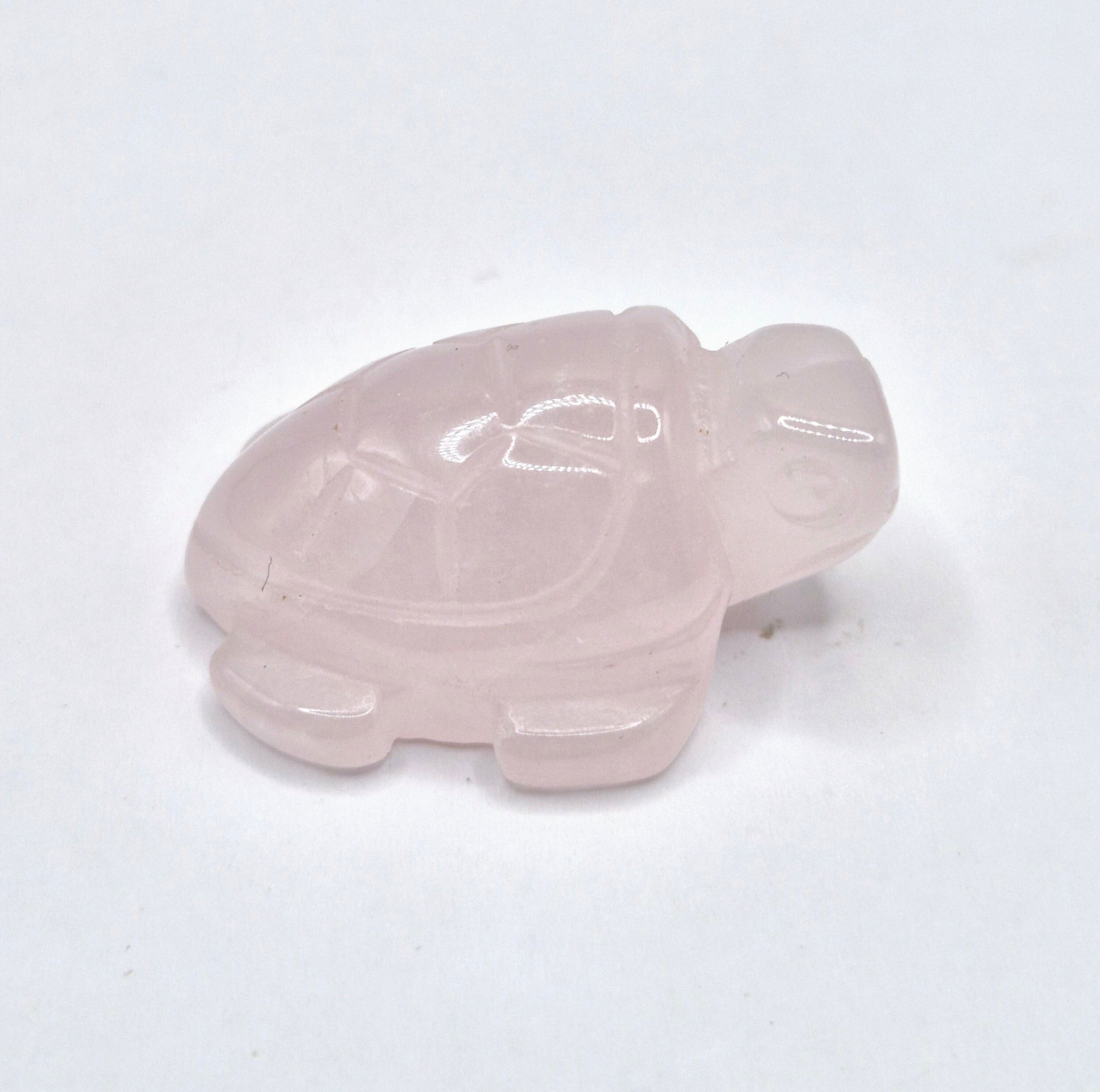 Mini tartaruga con pietre preziose 2,5 cm - Quarzo rosa