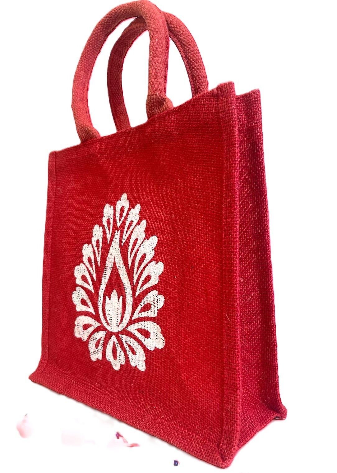 Set di 2 borse shopping in tela 100% juta con interno laminato