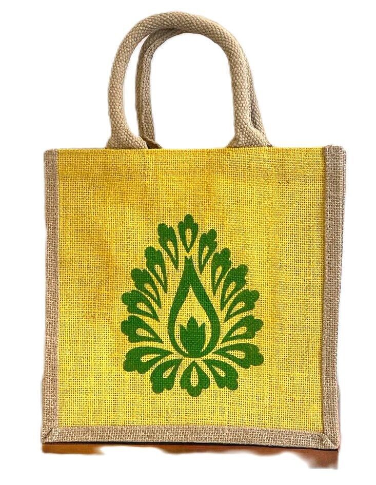 Set di 2 borse shopping in tela 100% juta con interno laminato