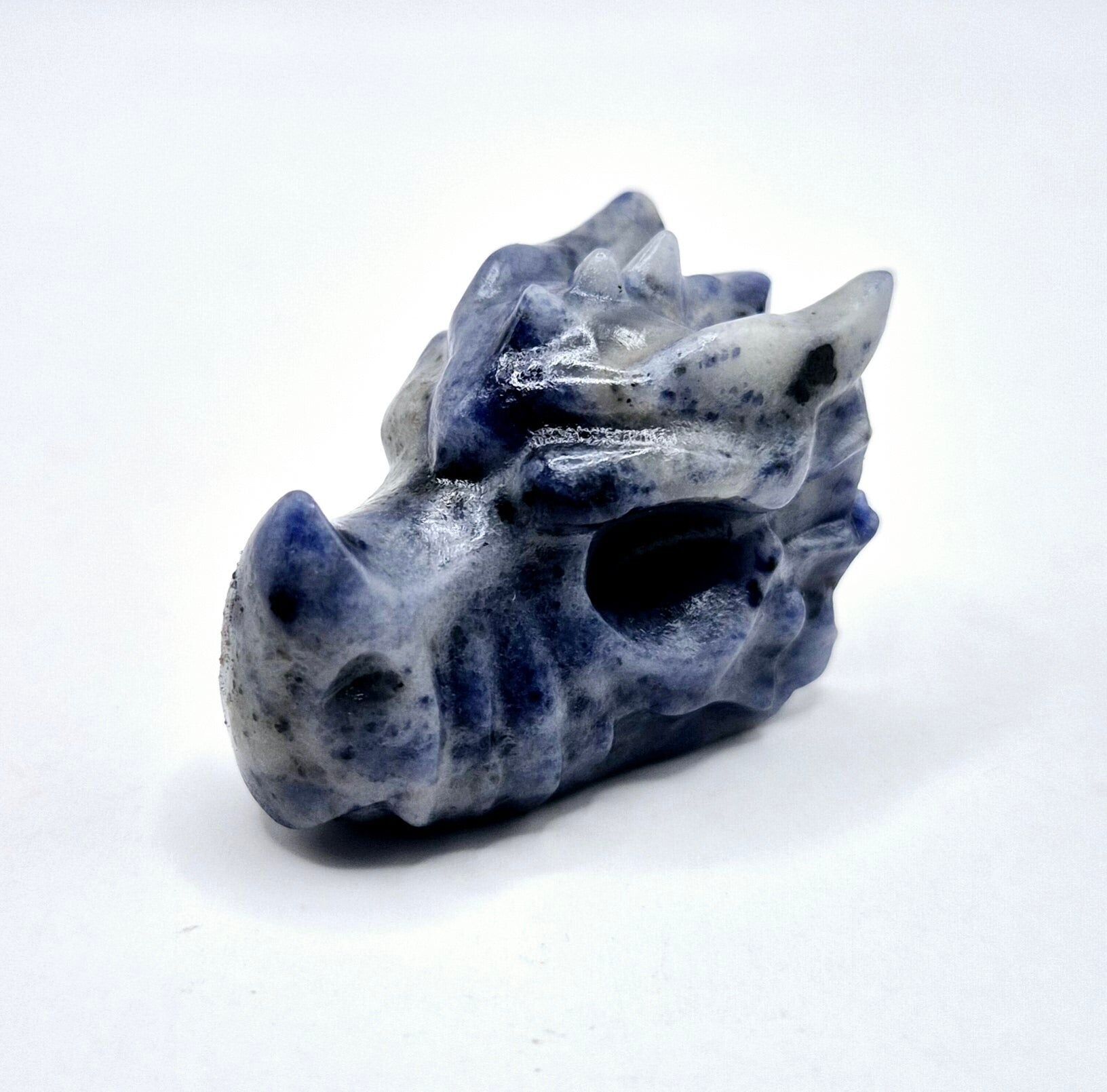 Teschio di drago di pietra preziosa (4 cm) - Teschio di drago di sodalite