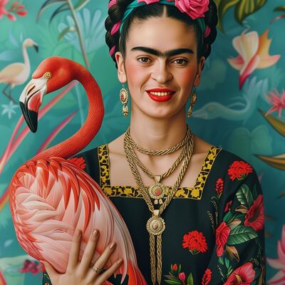 Frida Kahlo: Frida Kahlo con fenicottero | Fripperie di carte