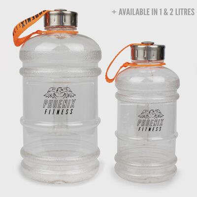 Botella de agua de hidratación de bebidas de 1 litro transparente
