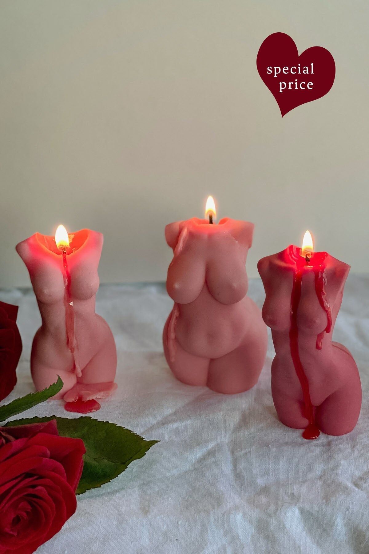 Trio di candele per il corpo
