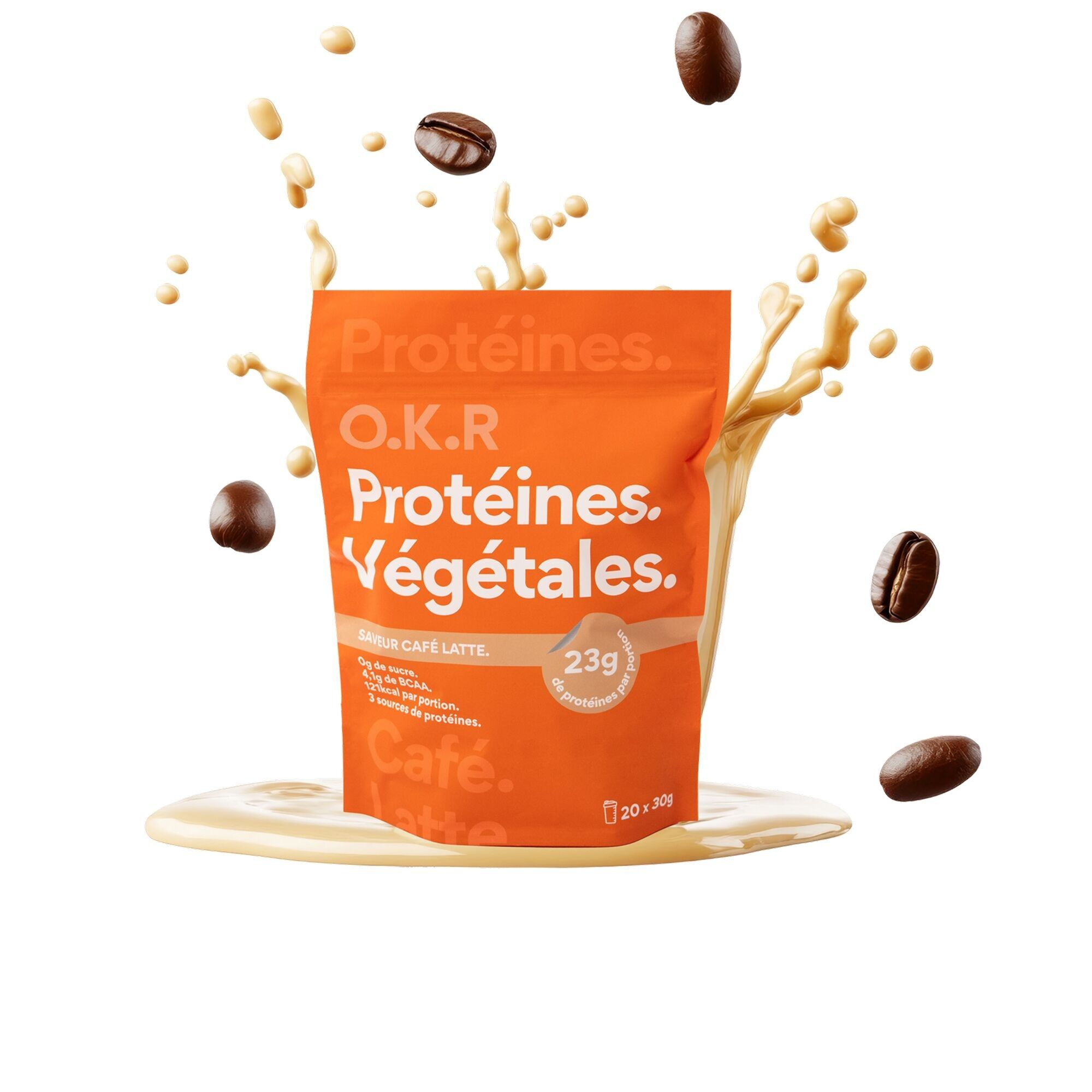 Café Latte alle proteine ​​vegetali. Spuntino - 20 shaker.
