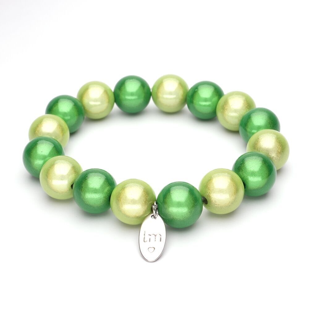 LizzyMae Pulsera Verde Claro Verde 14mm