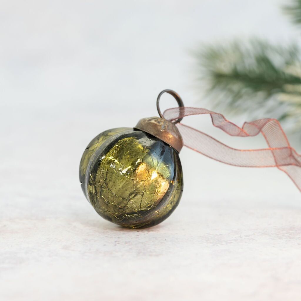 Set di 6 palline di costolette di maiale piccole da 1 pollice color oliva