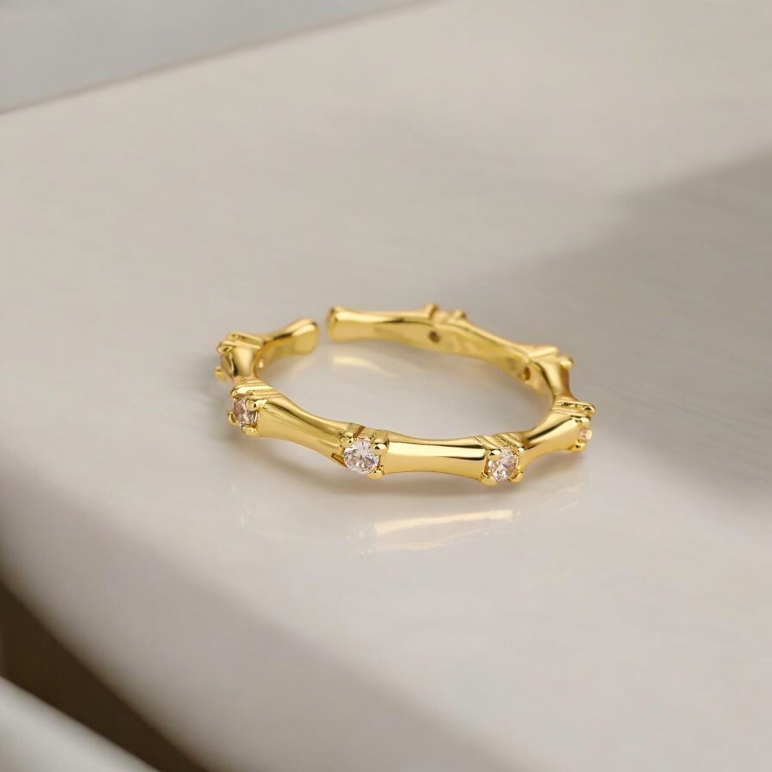 Ring Anais gold plated with zircons