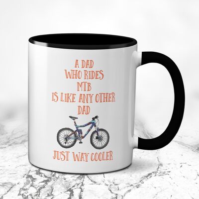 Un papa qui fait du VTT est comme tout autre papa Just Way Cooler Cycling Mug - Blanc/Noir