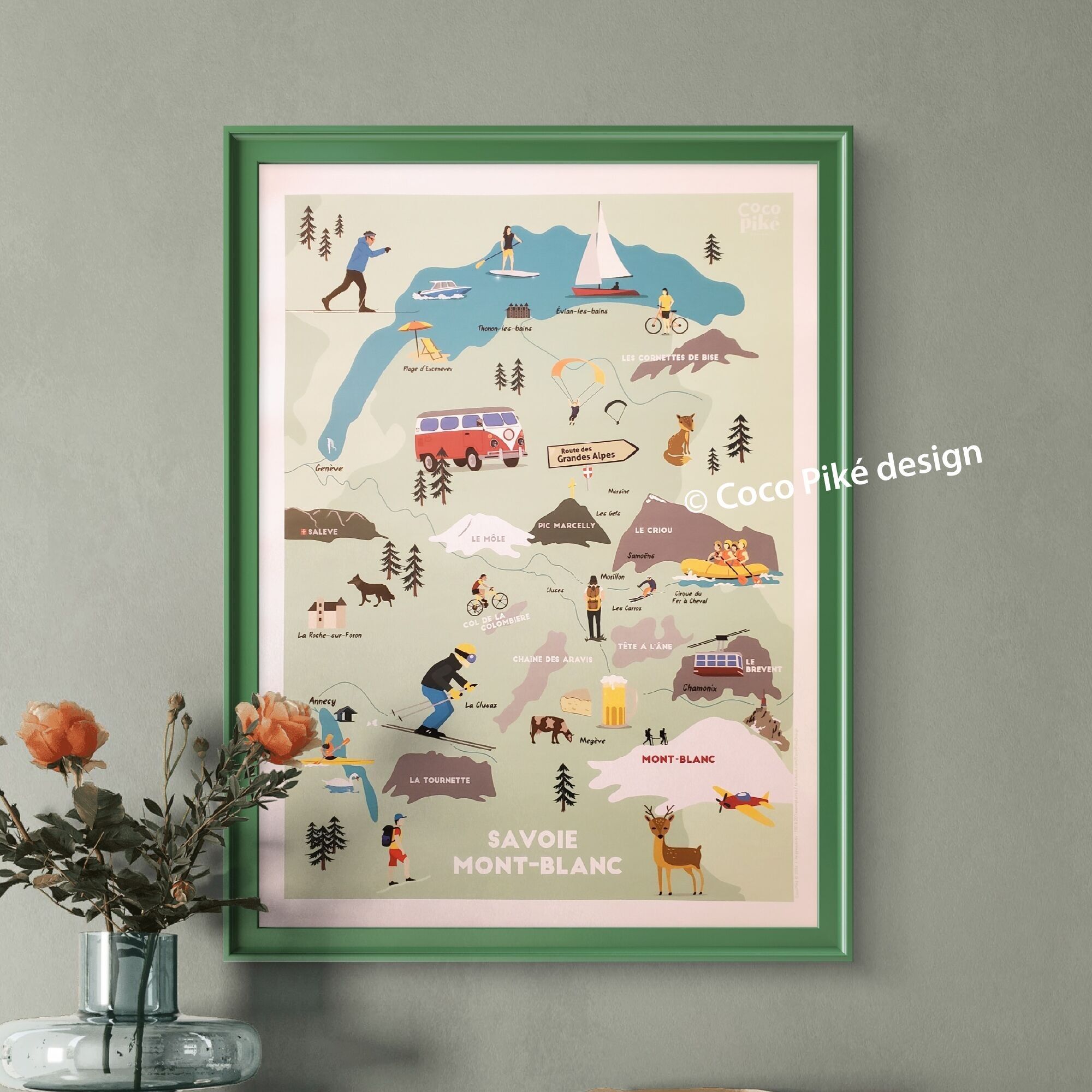 Poster mit Karte der Haute-Savoie