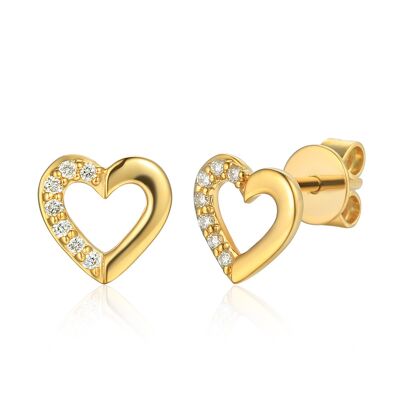 Half Heart Diamod Earrings