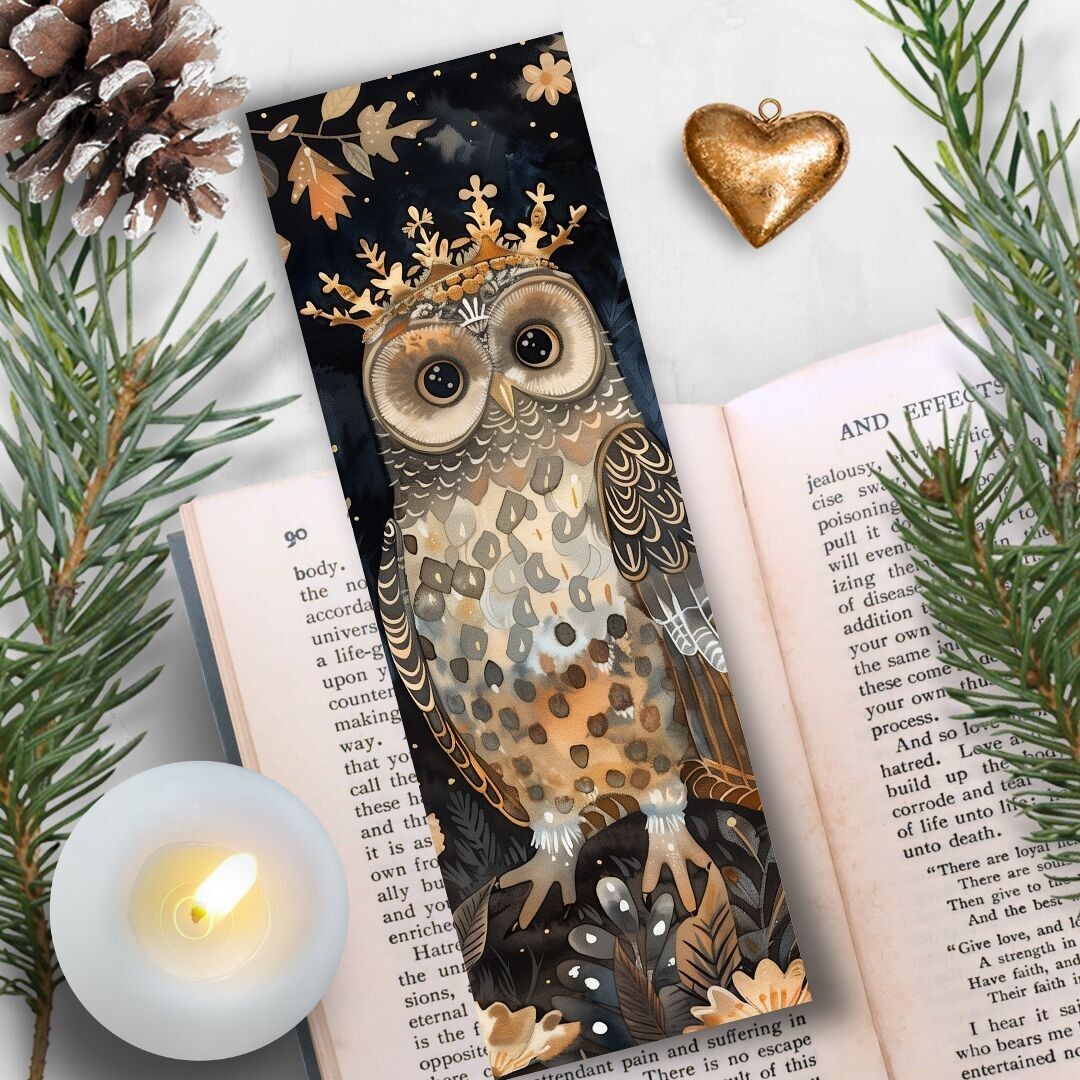 Bookmark for book reading bookmark Majesty Owl 18X6cm