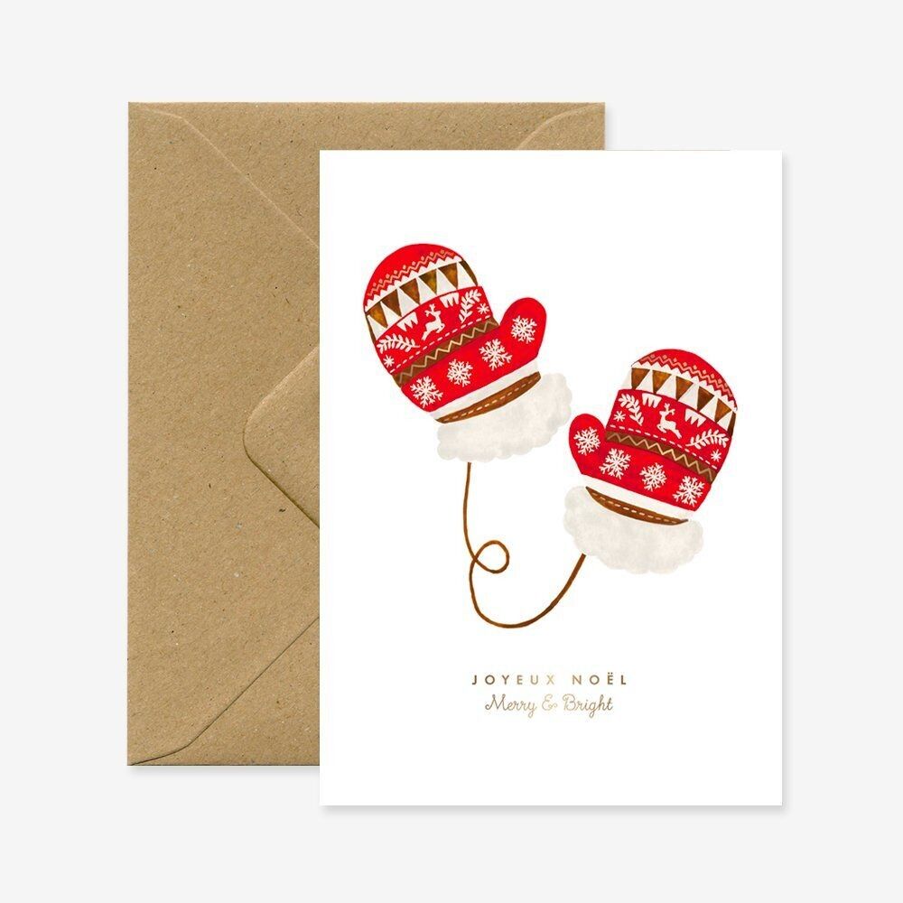 Guanti di Natale - Biglietto di auguri di Natale