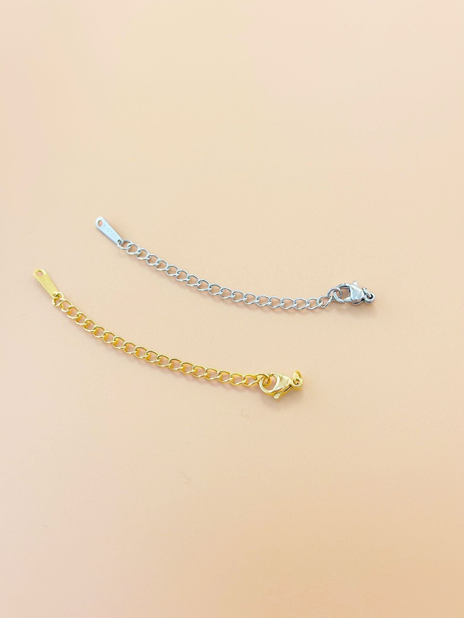 Prolunghe a catena con fermagli in acciaio inossidabile x 5p