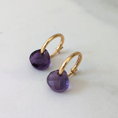 Amethyst Teardrop February Birthstone Earrings