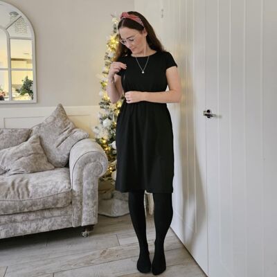 Classic Black Zip Breastfeeding Dress