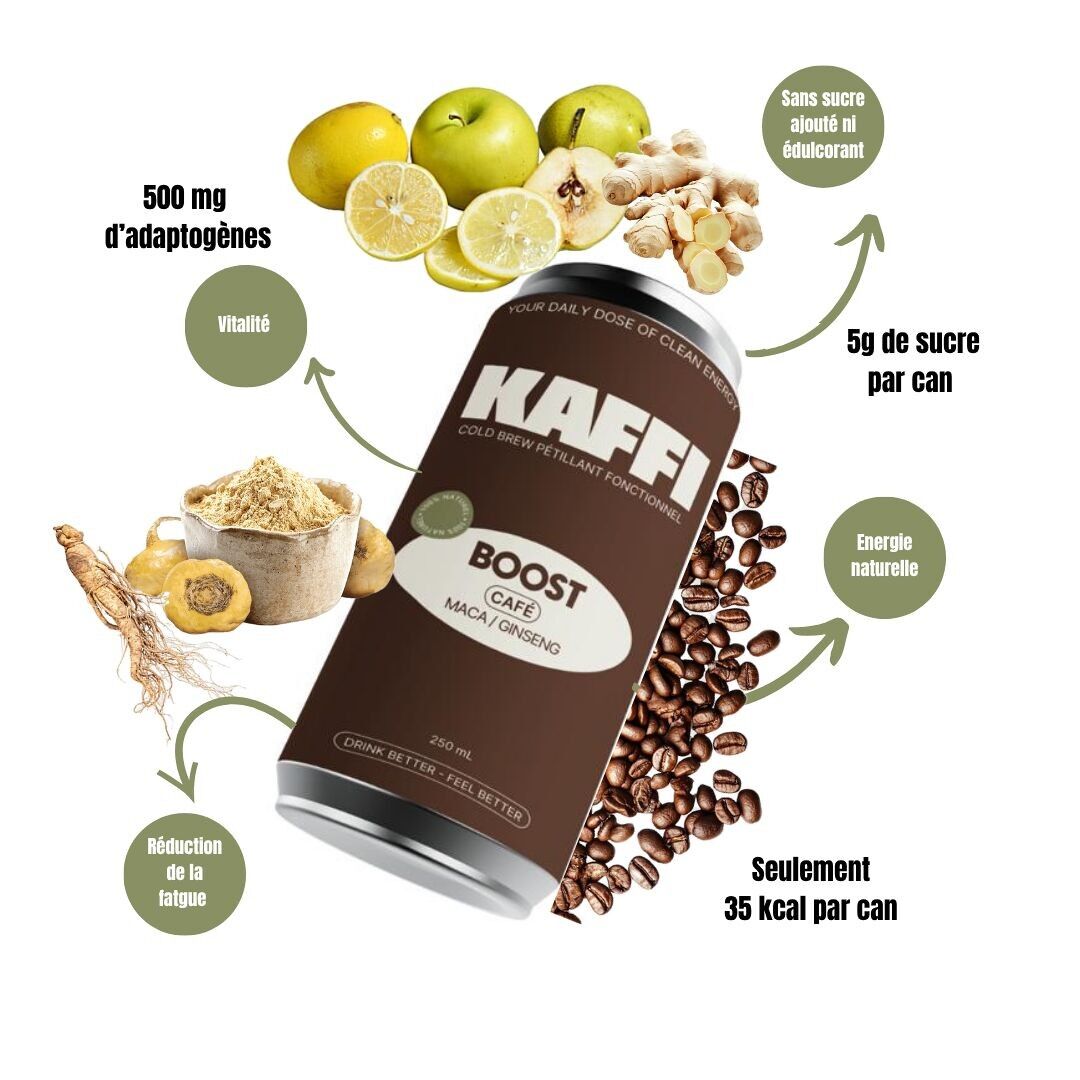 Funktionelles Sprudelgetränk - natürlich - Maca & Ginseng - Kaffeegeschmack