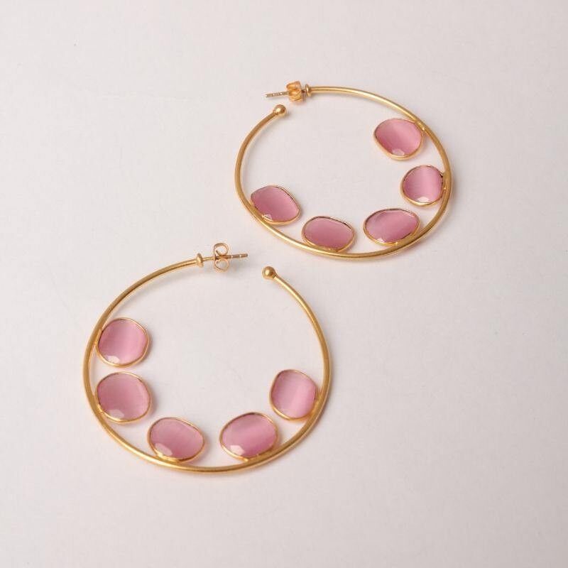 Orecchini a cerchio Alba Big Ed. Rosa scuro limitato