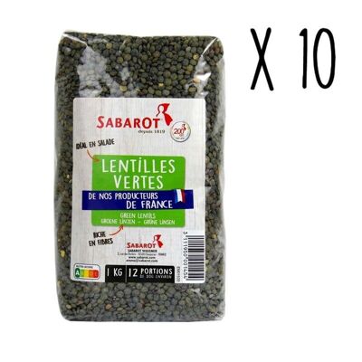 Lentejas Verdes - 10 Bolsas de 1kg - Sabarot