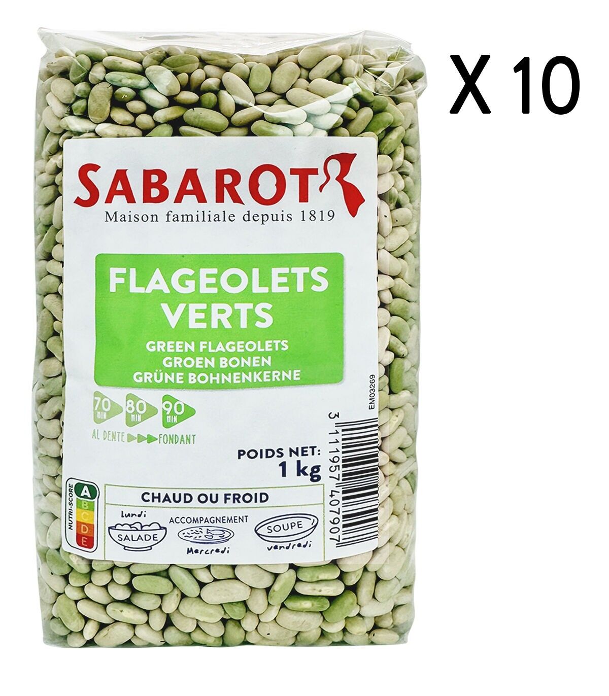 Flageolets verdi - 10 Sacchi da 1kg - Sabarot
