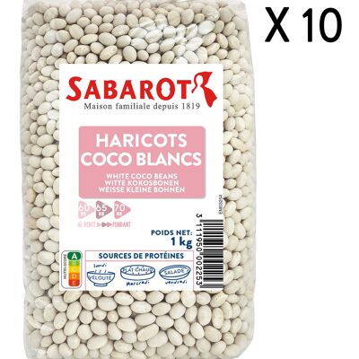 Haricots cocos blancs - 10 Sachets de 1kg - Sabarot