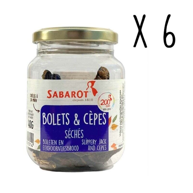 Miscela di funghi porcini e porcini secchi - 6 Vasetti da 40g - Sabarot