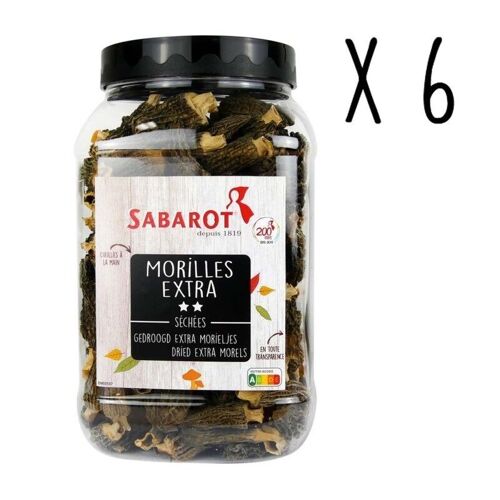 Morilles extra ** séchées - 6 Pots de 250g - Sabarot