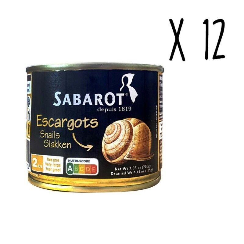 Escargots Helix Lucorum 2 Douzaines - 12 Boîtes de 125g - Sabarot