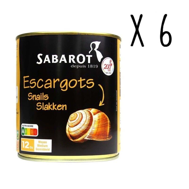 Lumache Helix Lucorum 12 Dozzine - 6 Scatole da 465g - Sabarot