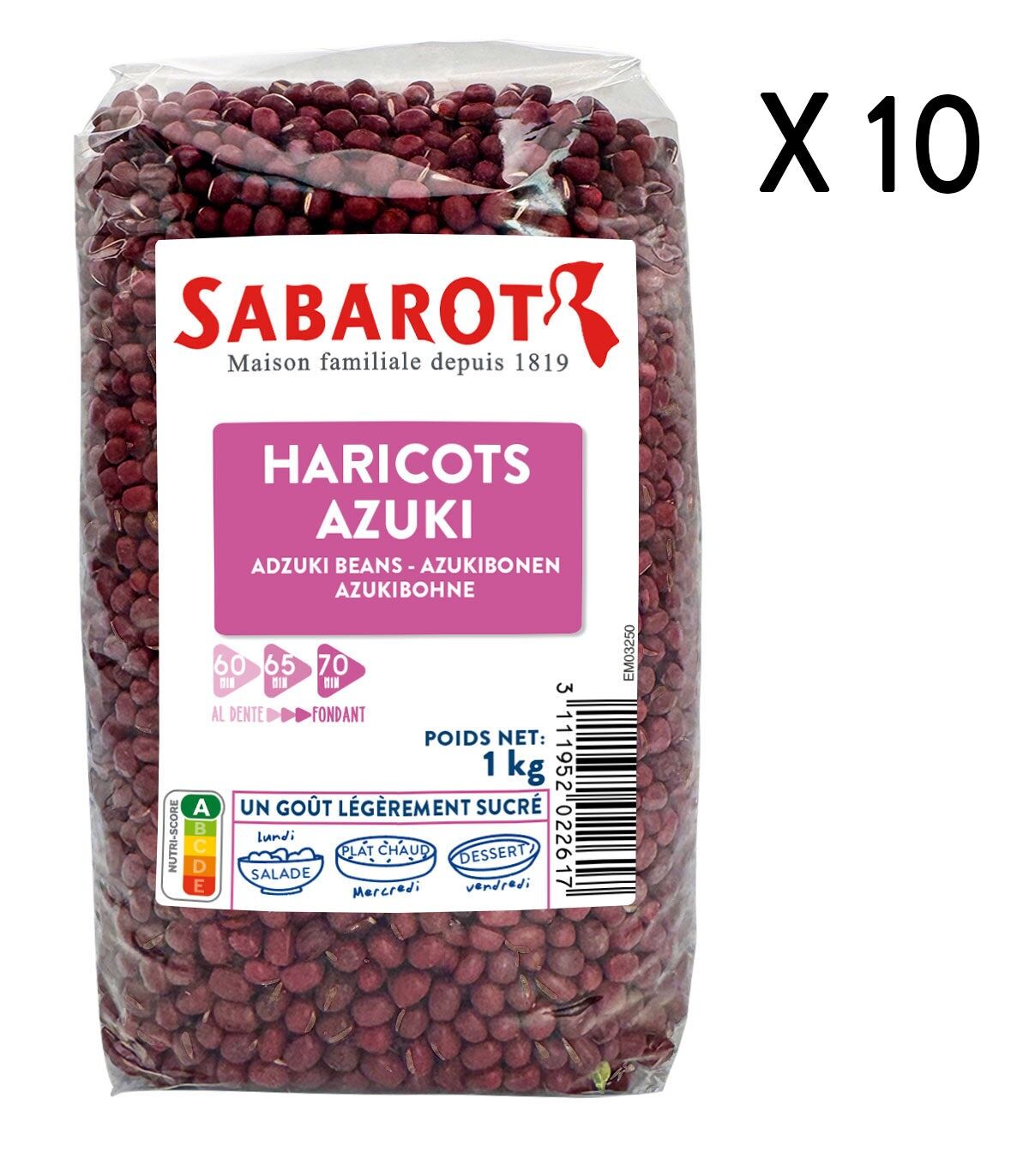 Frijoles Azuki - 10 Bolsas de 1kg - Sabarot