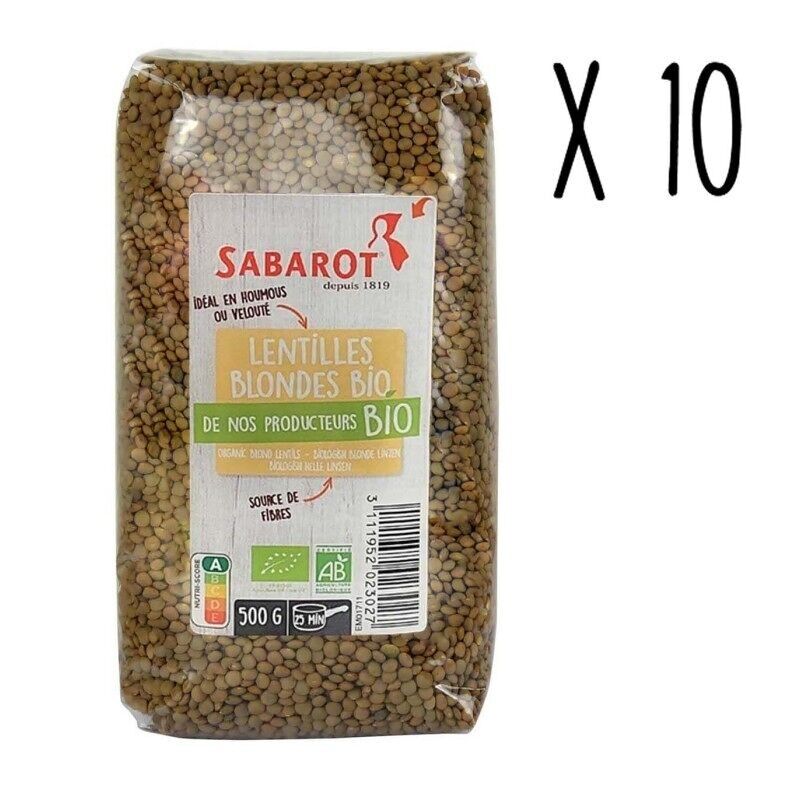 Bio-blonde Linsen – 10 Beutel à 500 g – Sabarot