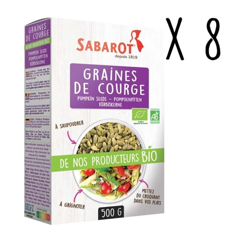 Semi di zucca biologici - 8 cartoni da 500g - Sabarot