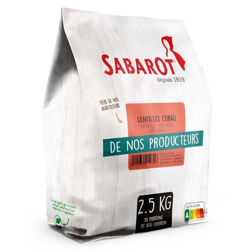 Lenticchie Corallo - sacchetto da 2,5kg - Sabarot