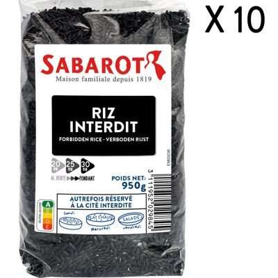 Arroz negro prohibido - 10 Bolsas de 950g - Sabarot