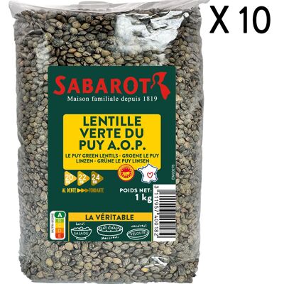 Lenticchie Verdi di Puy - 10 Sacchi da 1kg - Sabarot