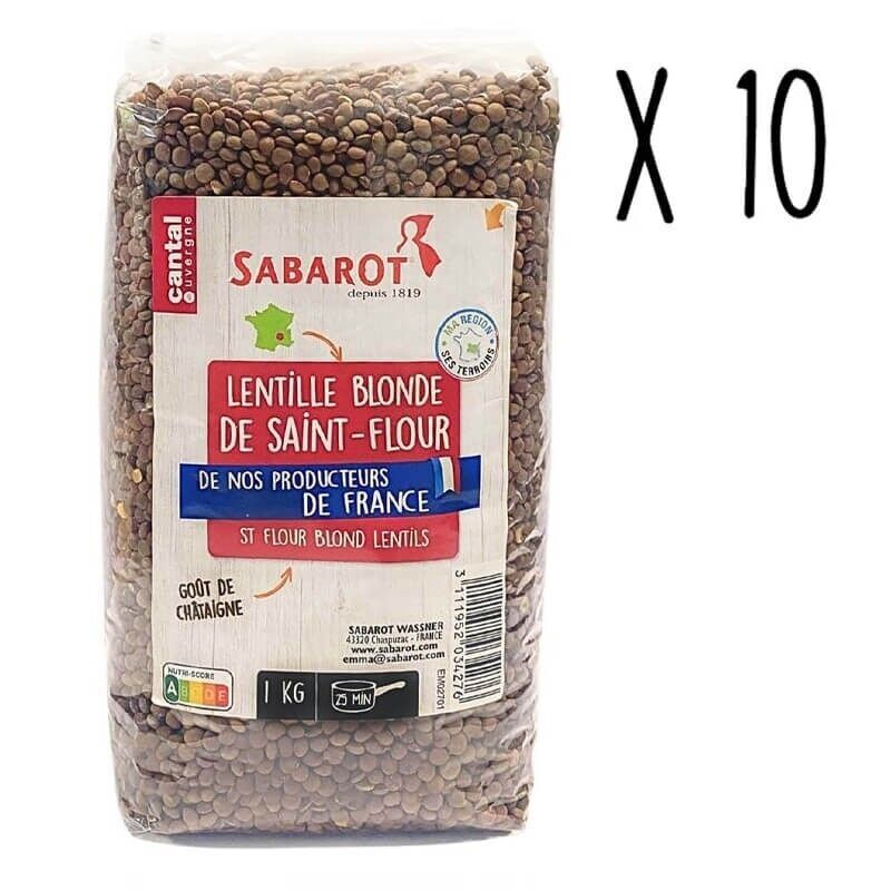 Blonde Linsen von Saint Flour – 10 Beutel à 1 kg – Sabarot