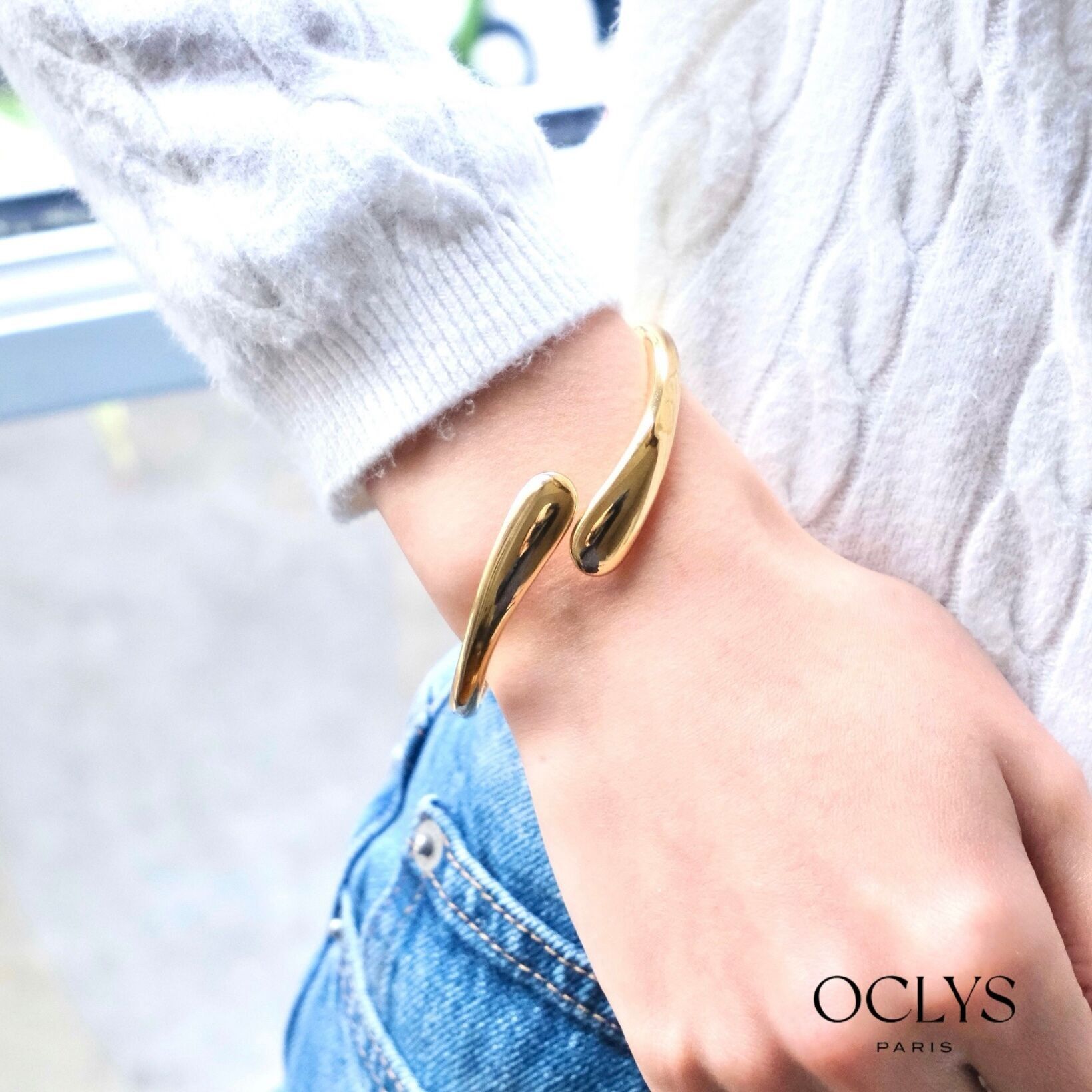 Bracciale rigido aperto Uki in acciaio inossidabile