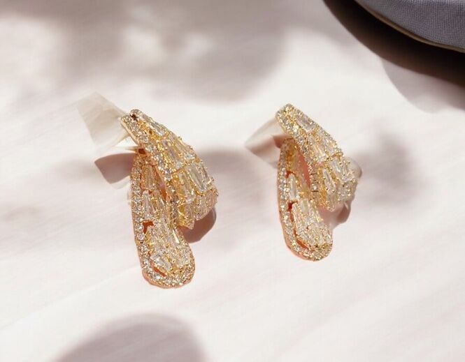 Earrings Matilde gold plated with zircons