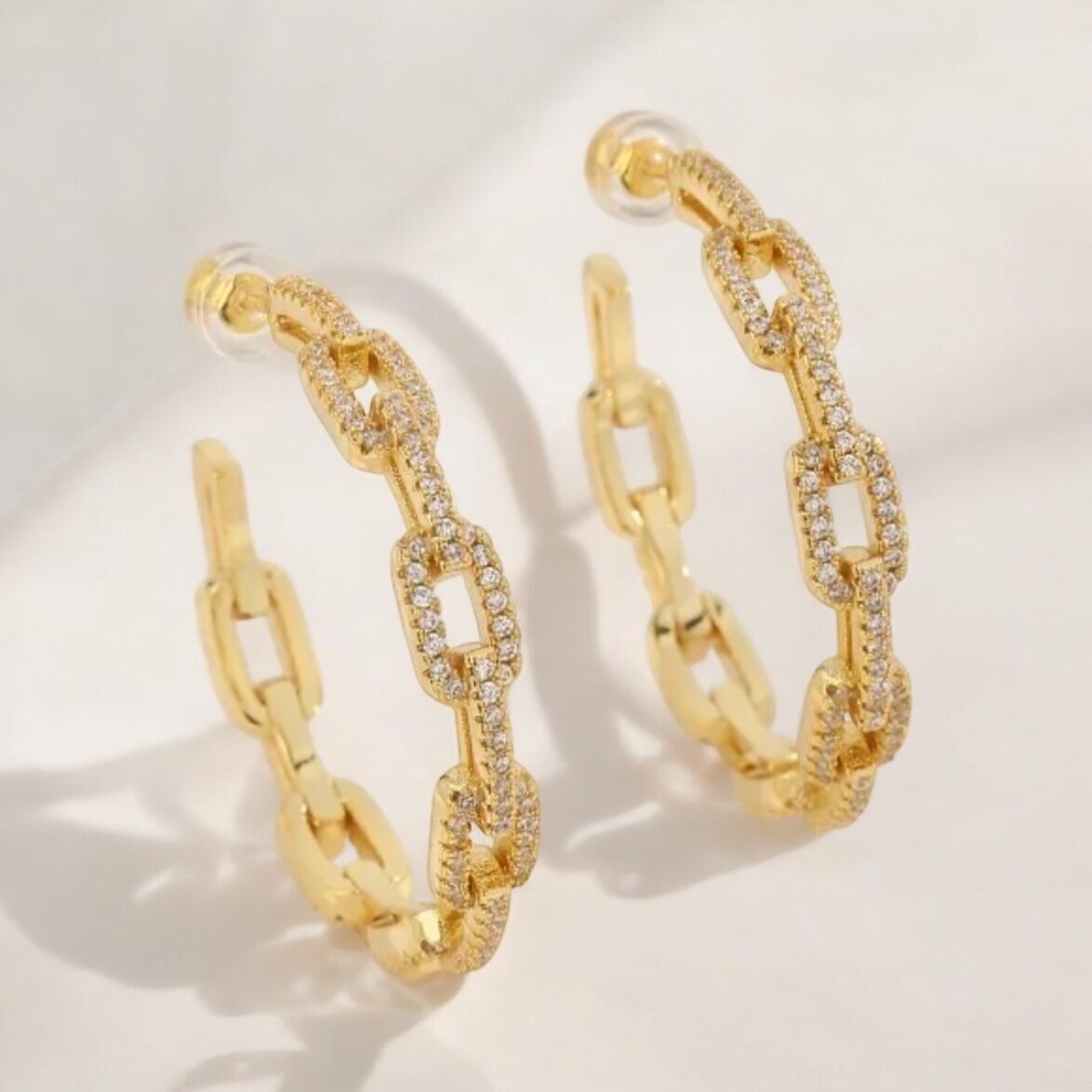 Earrings Camilla gold plated with zircons