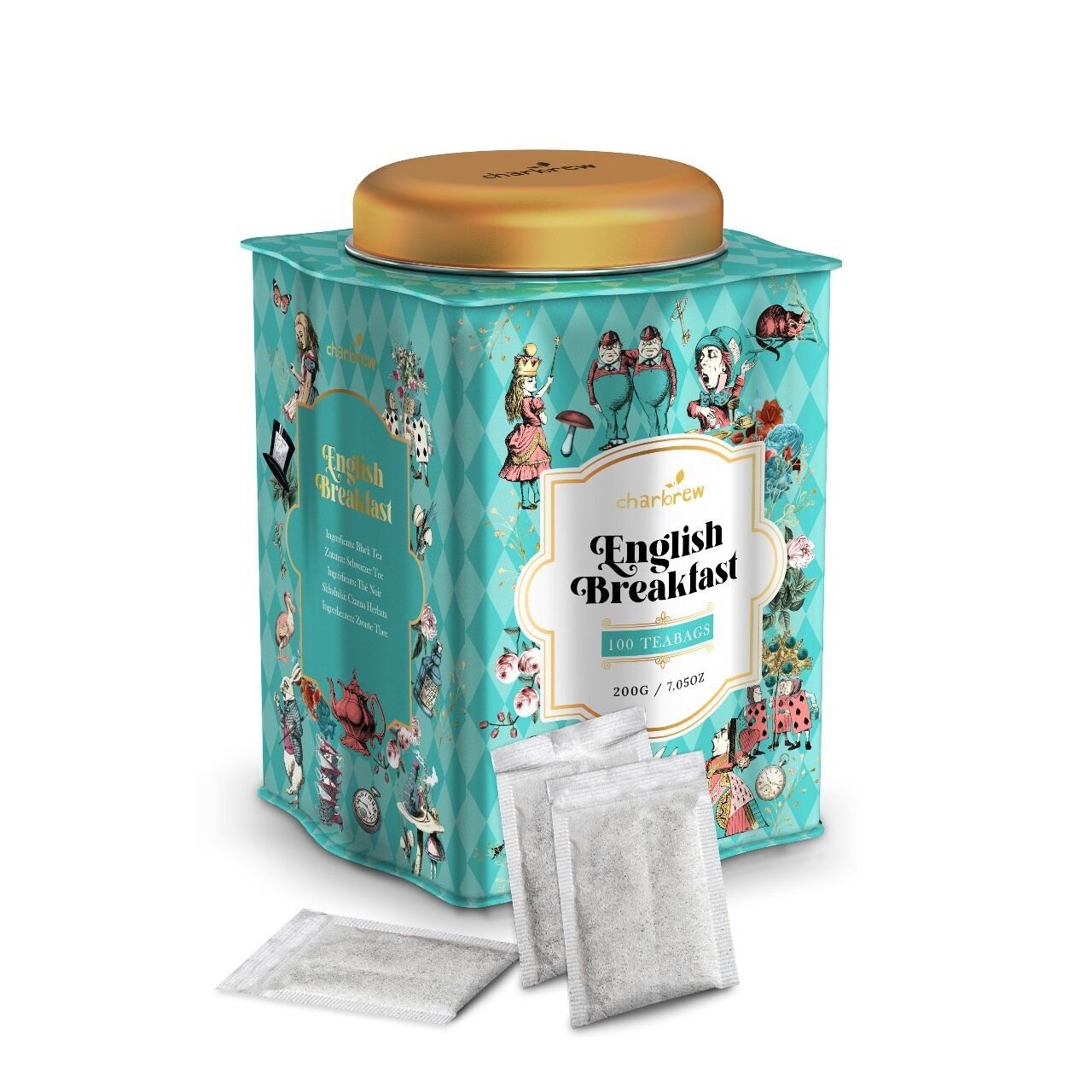 Alice nel paese delle meraviglie English Breakfast Tea Tin – 100 bustine di tè