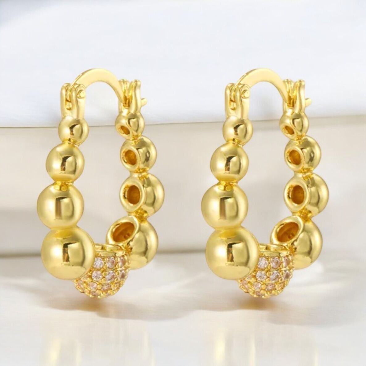 Earrings Deanna gold plated with zircons