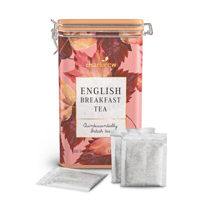 Autumn Floral English Breakfast Tea Tin – 60 Teabags