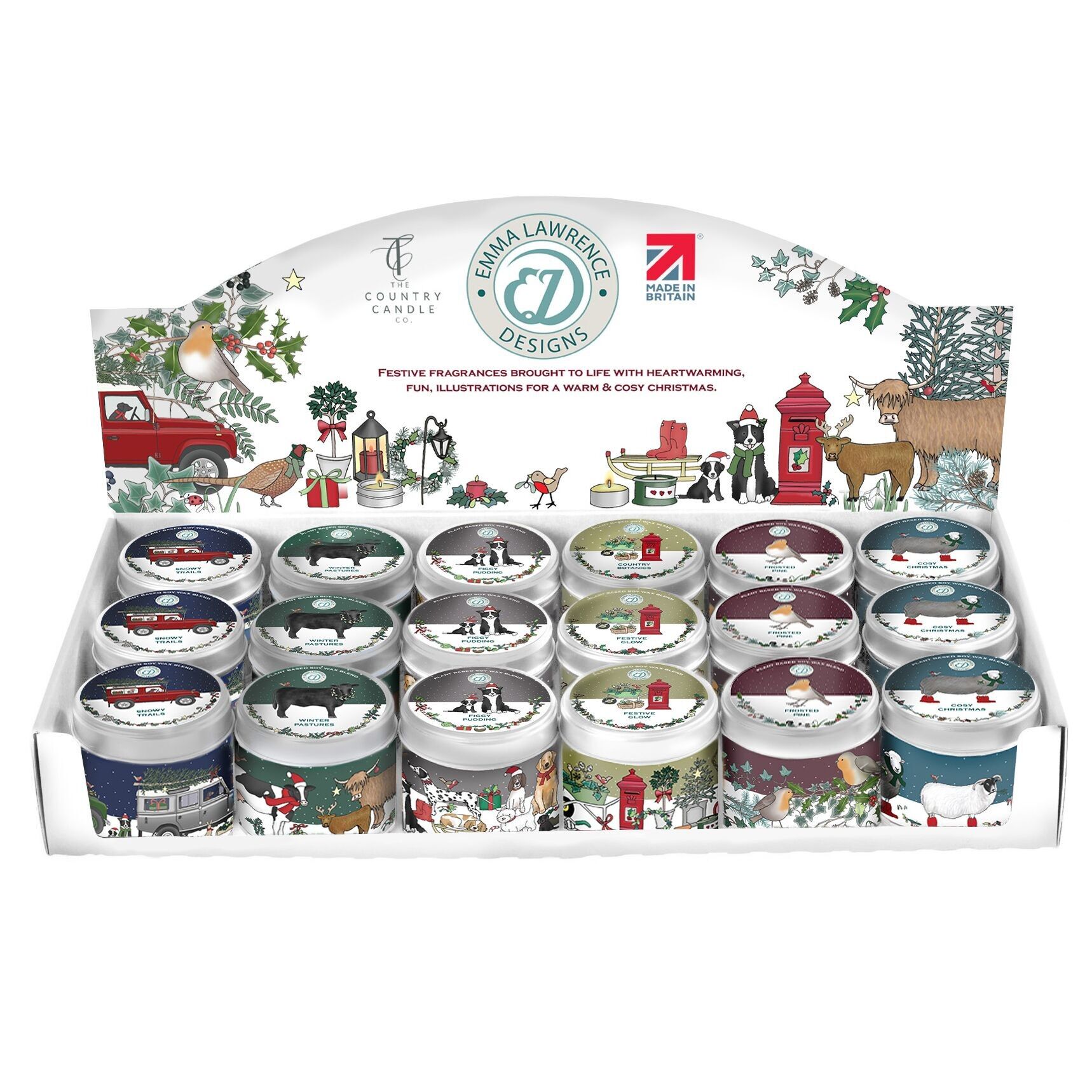 CDU - EMMA LAWRENCE - CHRISTMAS - 18 Tin Counter Top Display Unit (CDU)