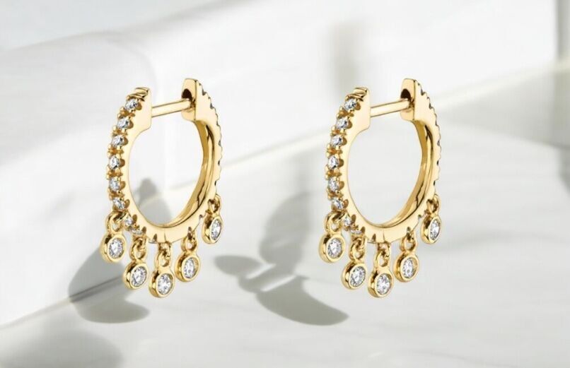 Earrings Jole gold plated with zircon