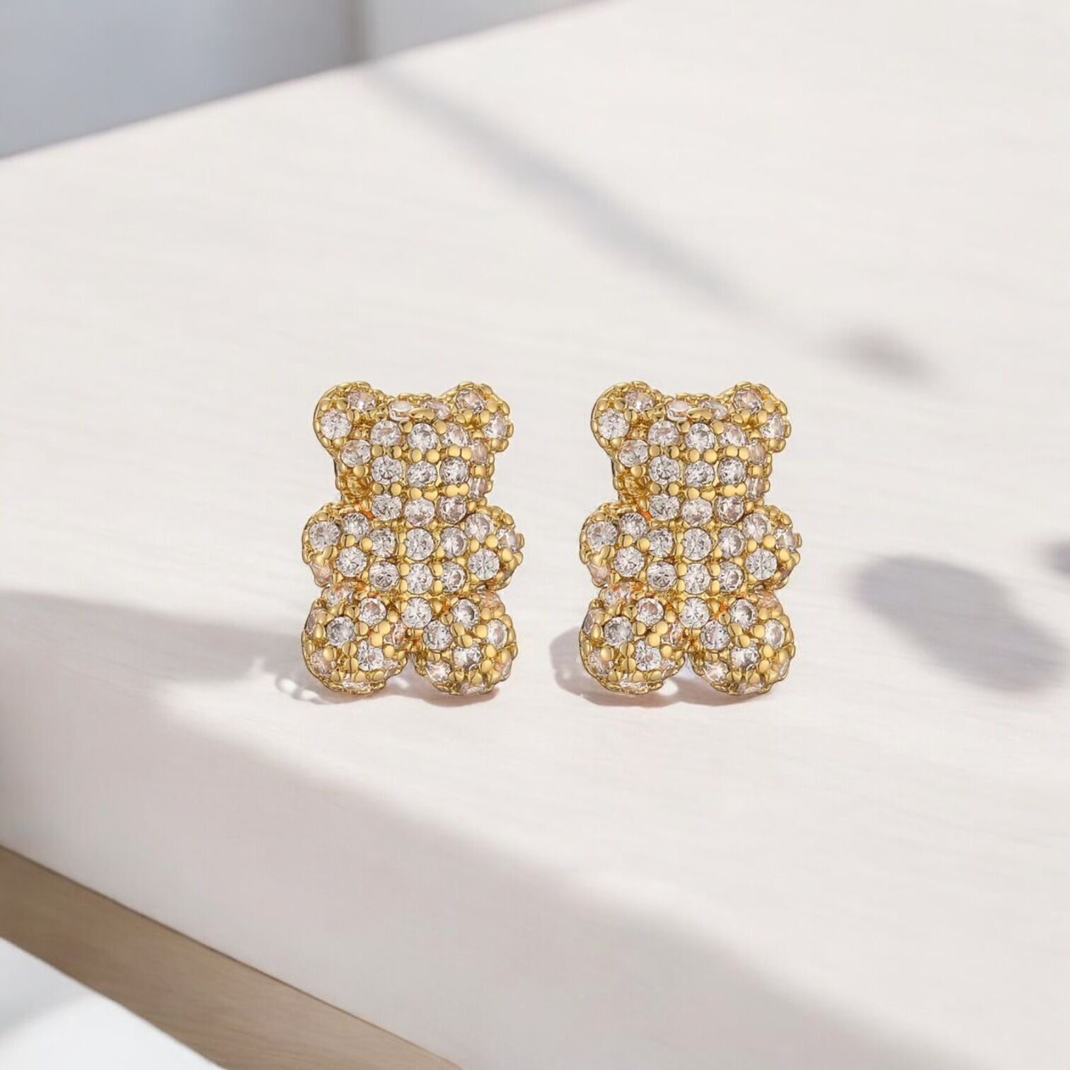 Earrings Paddy gold plated with zircon