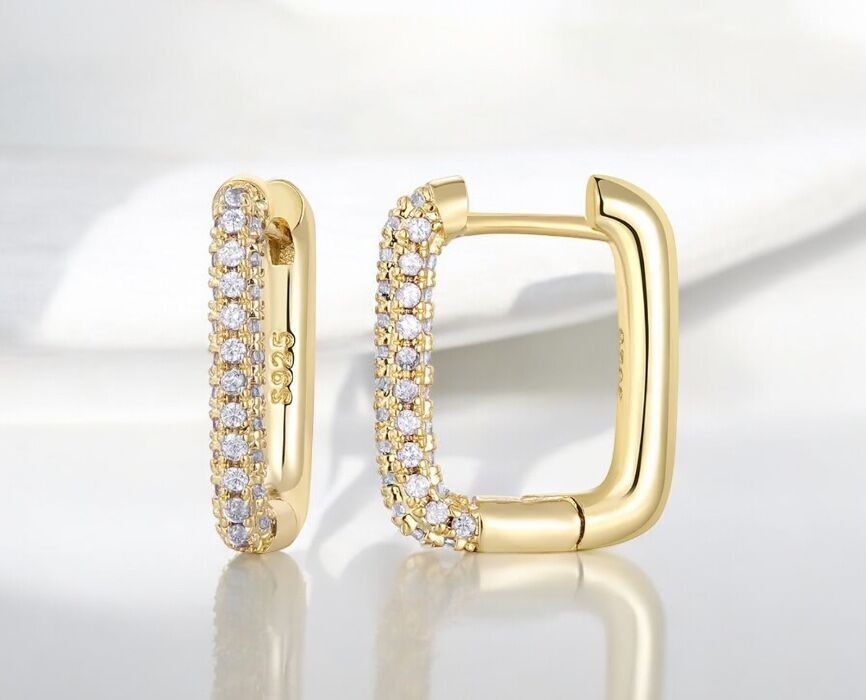 Earrings Yvonne gold plated with zircons