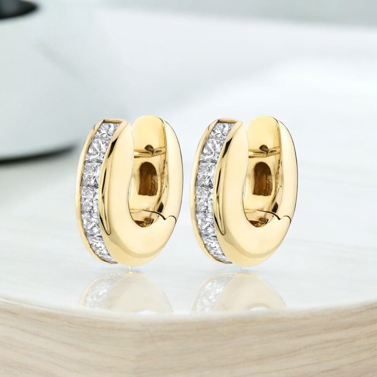 Earrings Sheila gold plated with zircons