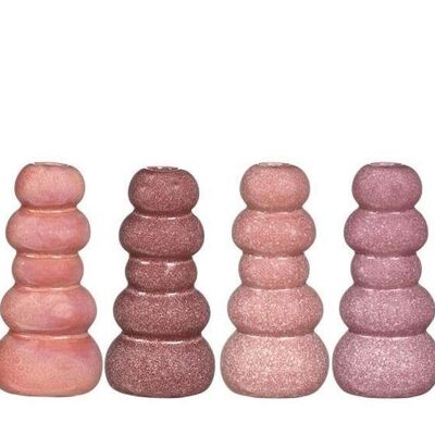 Vase Pebble h.15 Ø7 cm pink 4ass colours